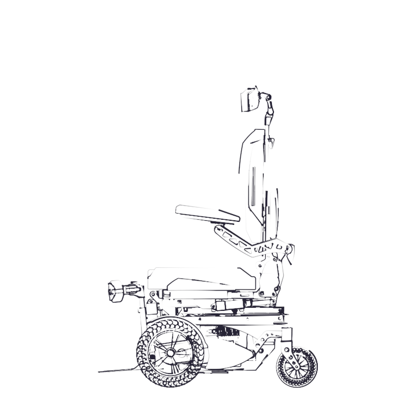 RP1 BIONIC in Sitzposition (Linienzeichnung)