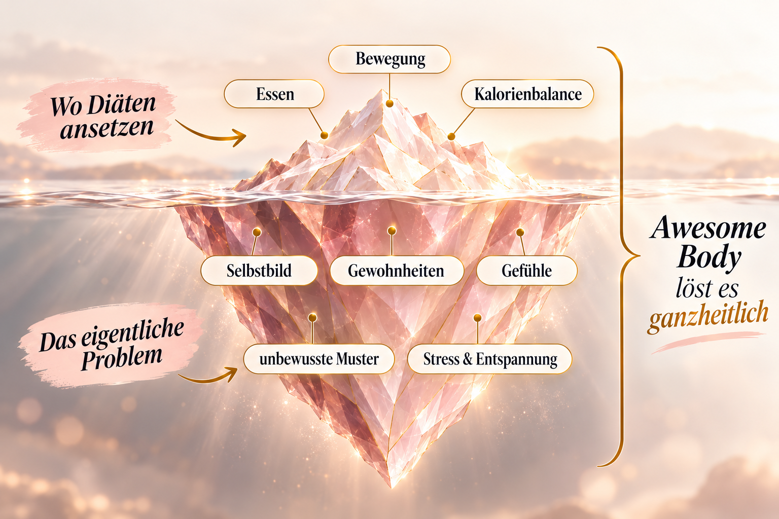 Awesome Body – Ganzheitliche Methode, Eisberg-Illustration