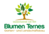 Logo with green leaves and a tree trunk shaped like a hand, text "Meisterbetrieb seit 1931 Blumen Ternes Garten- und Landschaftsbau."