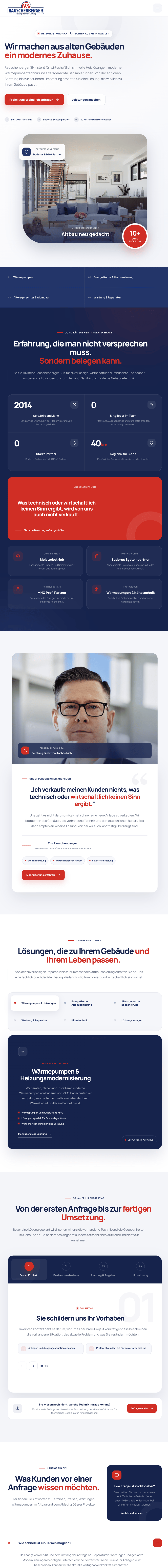 Website von Rauschenberger Heizungs- und Sanitärtechnik