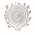 Hand-drawn tree whose roots form a spiral