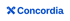 Blaues Concordia-Logo mit einem stilisierten „X“ am Anfang.