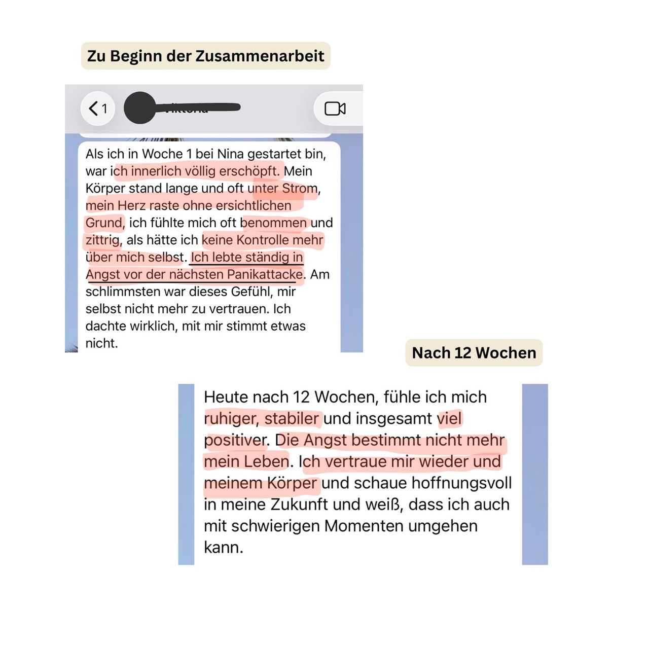 WhatsApp-Nachricht einer Teilnehmerin