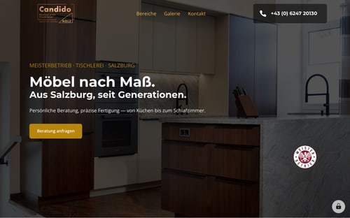 Webseite von Tischler Salzburg