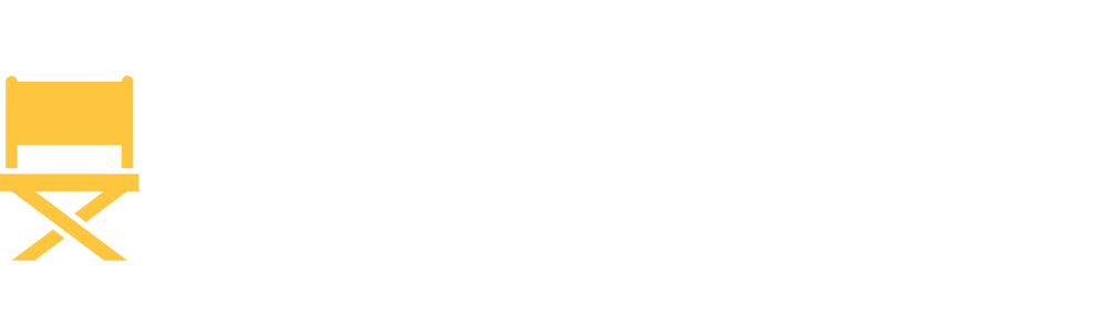 Weißer Regiestuhl und Text "FILMSTUDIO KASSEL" auf dunkelgrünem Hintergrund.