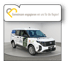 Weißer Ford Transit mit Werbeaufschriften und Slogan: Gemeinsam engagieren wir uns für die Region!