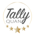 Goldener Kreis mit den Wörtern "Tally" und "QUAN" in der Mitte und fünf goldenen Sternen darunter.