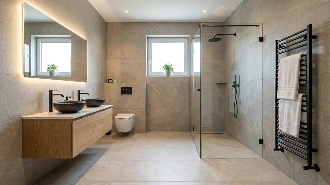 Bodengleiche Walk-in-Dusche