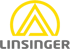 Gelbes A-förmiges Logo mit Halbkreis, darunter grauer Schriftzug "LINSINGER".