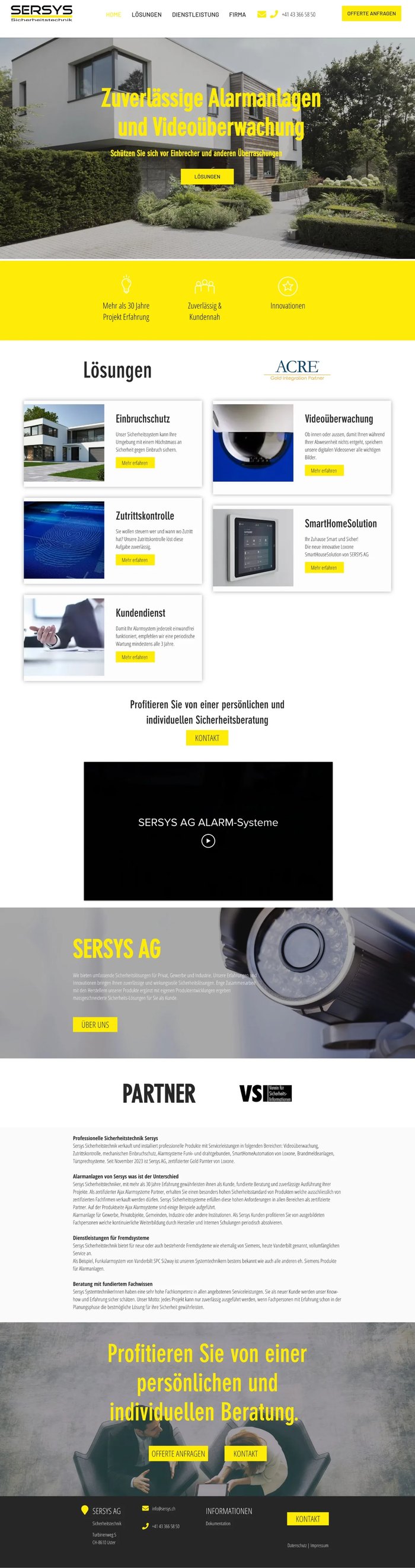 Frühere Website der SERSYS AG