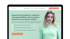 Landingpage mit Überschrift "Komm durch fundierte Analysen und ganzheitlicher Betreuung in die beste Form Deines Lebens", Frau lächelt.