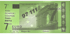 Grüner Taxischein/Coupon mit "7.00" und "EURO", Seriennummer "97 111", und Euro-Banknotenelementen.