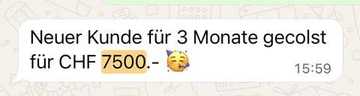 Kundin: Neuer Kunde für CHF 7.500