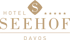 Hotel Seehof Davos logo: brown text "HOTEL SEEHOF DAVOS" with five stars and an "S" in a diamond on green.