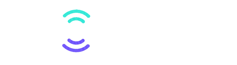 Growlive Logo in weißer Schrift auf schwarzem Grund mit einem stilisierten Sendesignal-Icon als Buchstabe O.