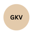 Beigefarbener Kreis mit schwarzem Text „GKV“.