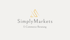 SimplyMarkets Logo mit goldenem Dreieck-Symbol und dem Untertitel E-Commerce Beratung auf hellem Hintergrund.
