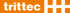 trittec Logo mit grünem Text auf orangem Hintergrund und einem grünen Gittermuster rechts.