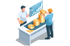 Illustration eines Bauunternehmers, der durch systematische Nachträge seine Gewinne steigert.