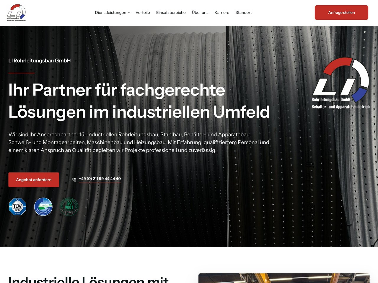 Webseite von LI Rohrleitungsbau