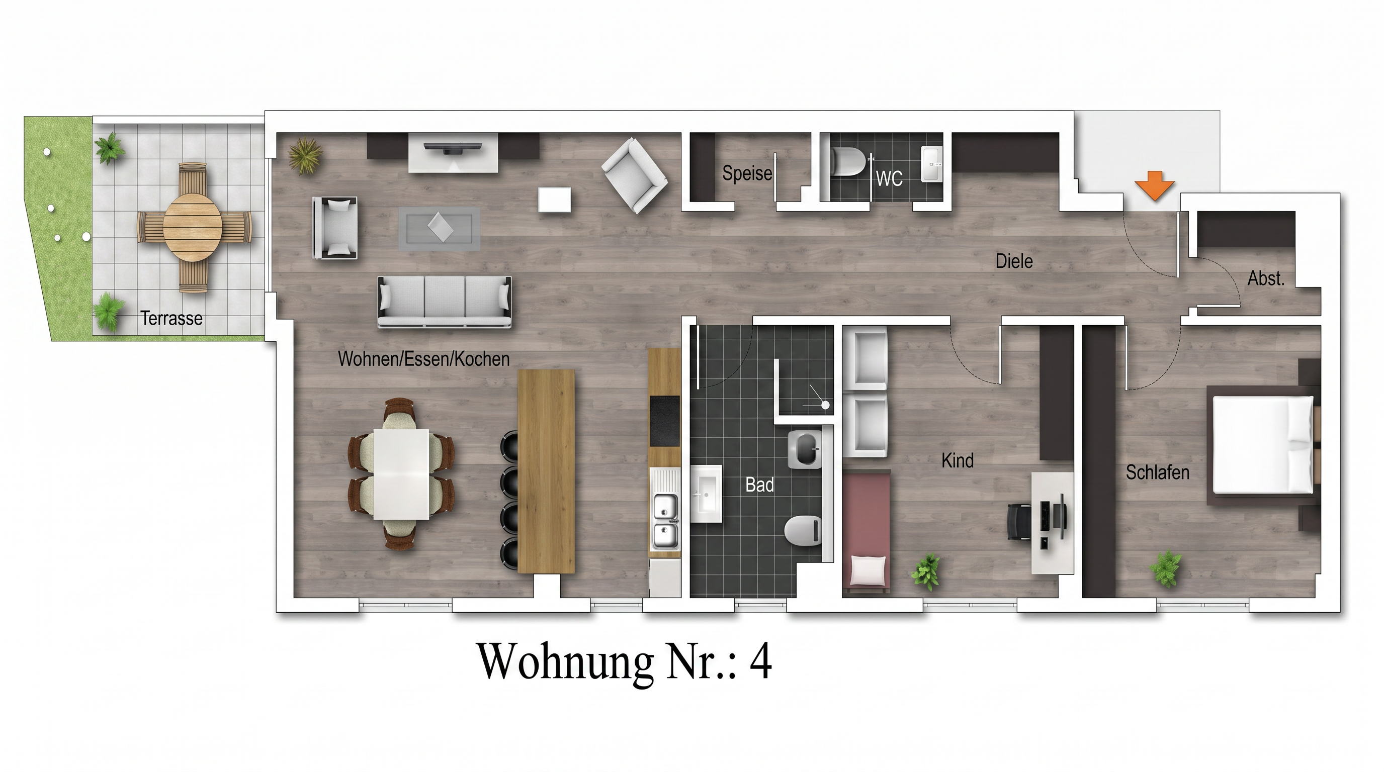 Grundriss Wohnung 4