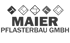 Logo von Maier Pflasterbau GmbH: Fünf Rauten, zwei mit Hammern, drei mit Pflastersteinen, darunter Text "MAIER PFLASTERBAU GMBH".