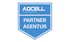Blaues Logo mit Text "ADCELL the affiliate network" und "PARTNER AGENTUR".