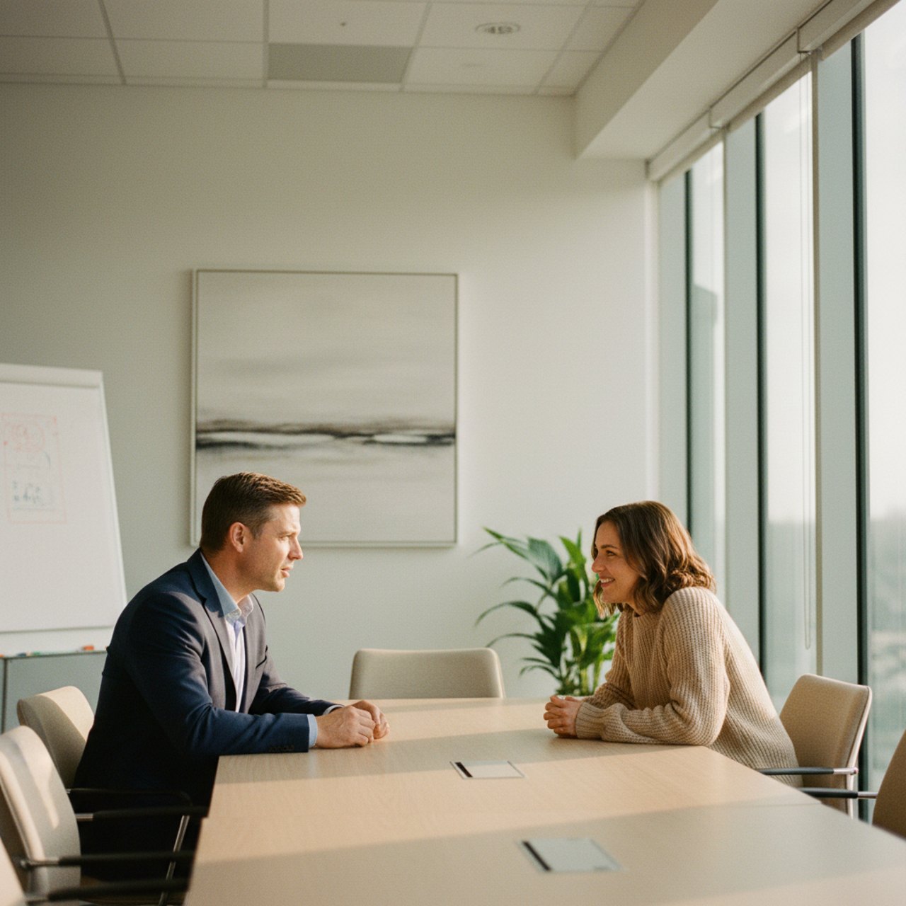 Leidinggevende in gesprek met een teamlid