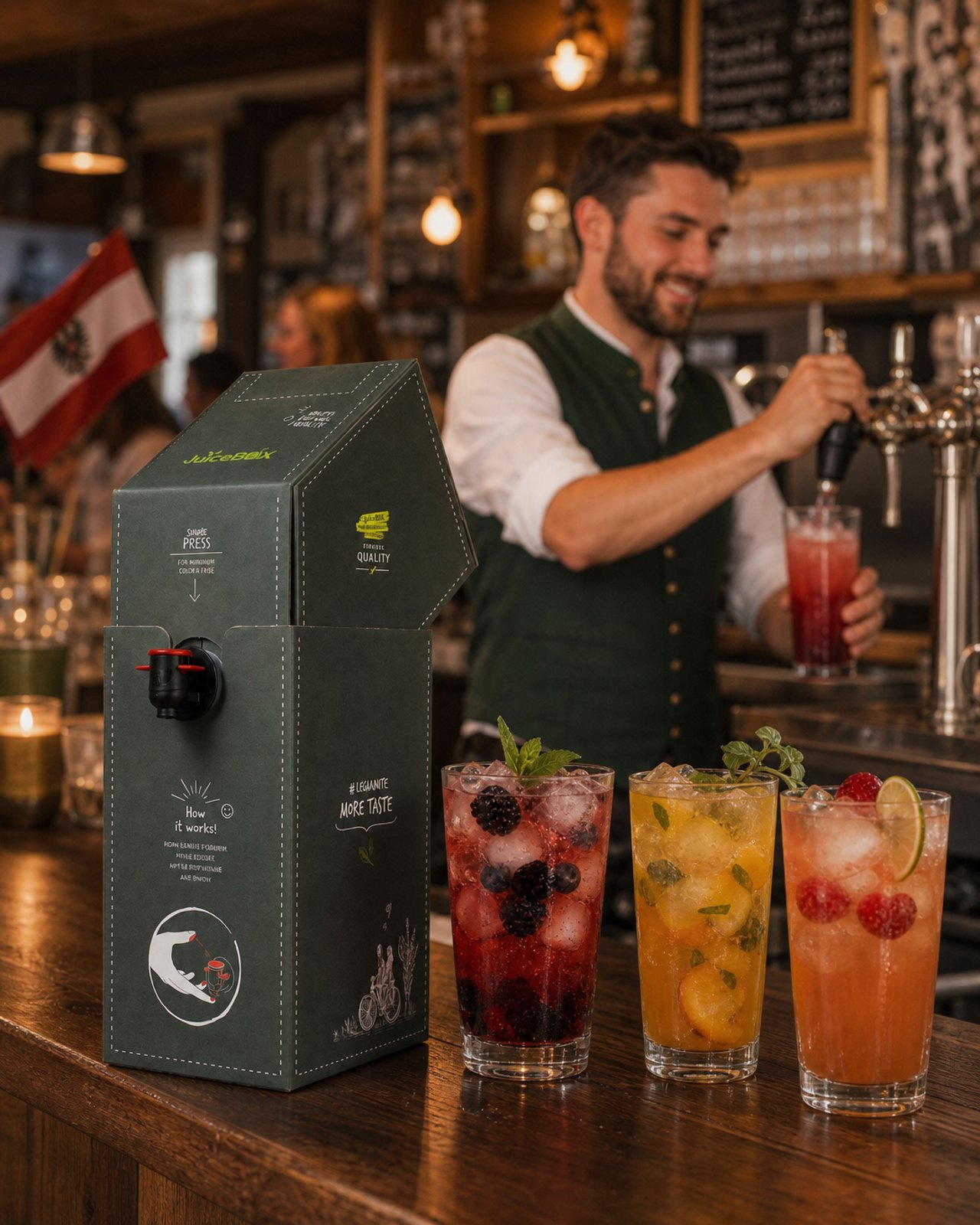JuiceBox Signature Drinks im Restaurant
