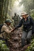 Steep, forested slope on a gorilla trekking route in Rwanda