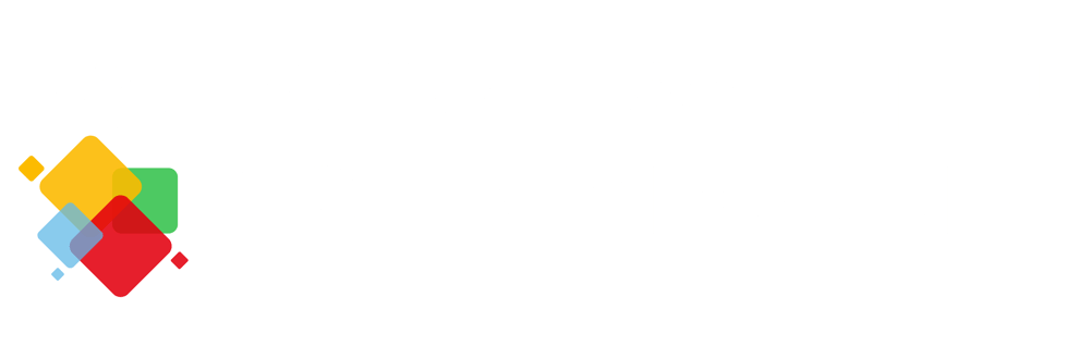 Schriftzug „VOLKSHOCHSCHULEN DIGITALISIEREN.DE“ mit vier farbigen Rechtecken links.