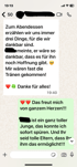 WhatsApp-Chat mit Nachrichten über Dankbarkeit und einen tollen Jungen.