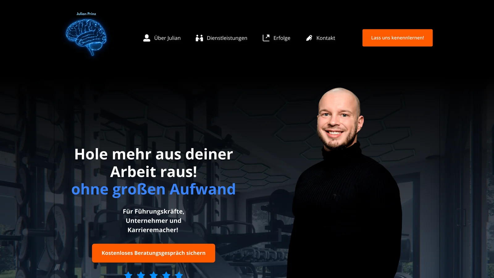 Startseite von Julian Prinz vor dem Relaunch