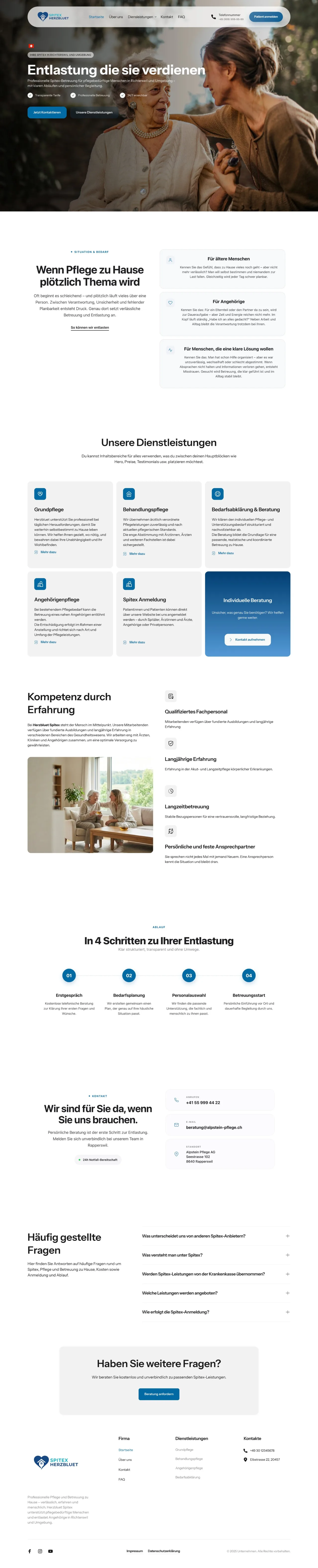 Website von Herzbluet Spitex GmbH