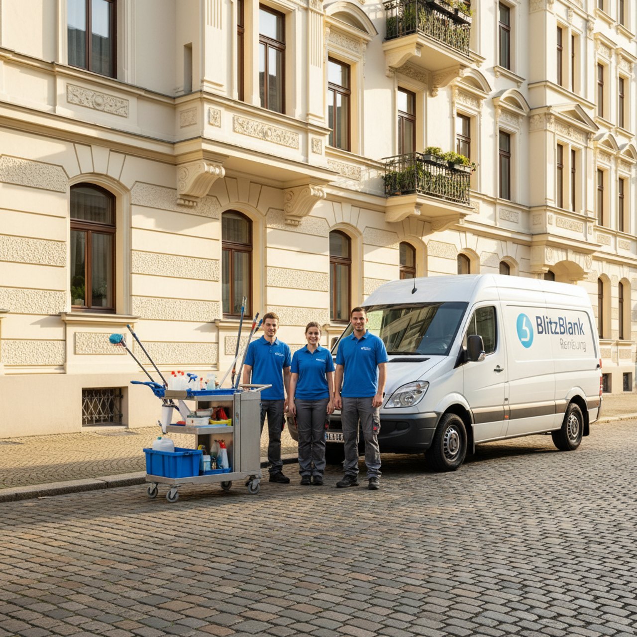Team vor Objekt