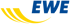 EWE Logo mit drei gelben, geschwungenen Linien und blauem Text "EWE".