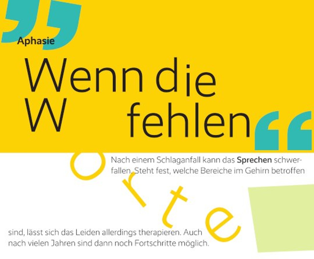 Aphasie: Wenn die Worte fehlen.
