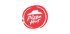Rotes Pizza Hut Logo mit einem Dachsymbol und dem Schriftzug "Pizza Hut" auf grünem Hintergrund.
