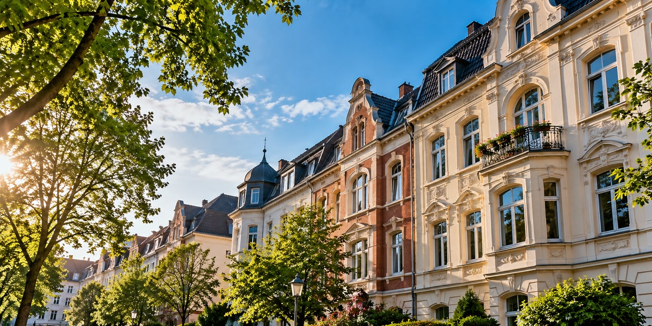Historische Altbauten im grünen Gelsenkirchen