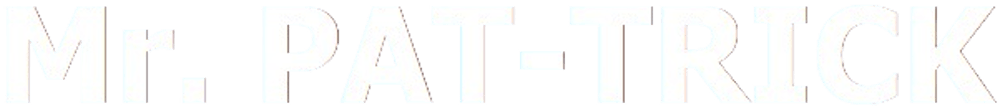 Weißer Text auf grünem Hintergrund: "Mr. PAT-TRICK"