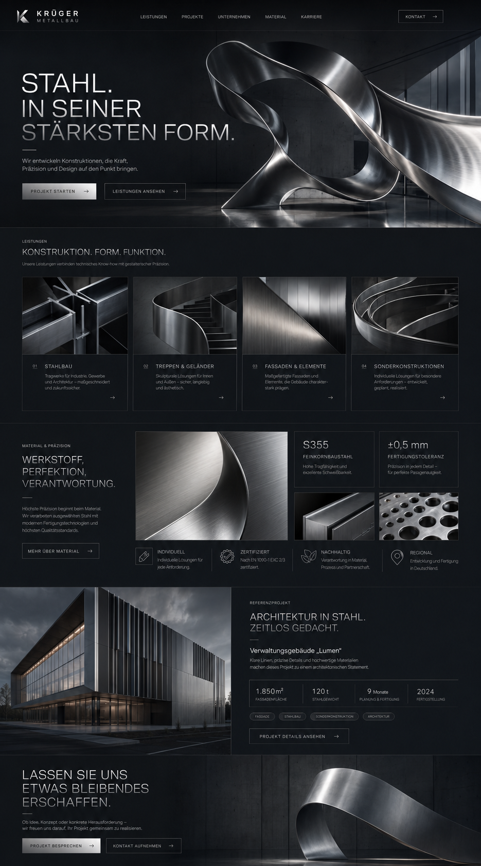 Website für einen Metallbauer