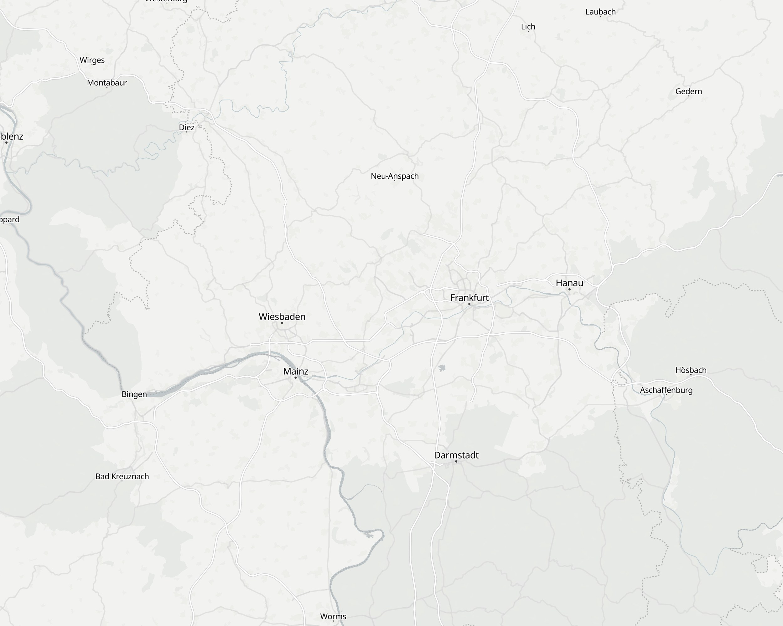 Karte des Rhein-Main-Gebiets mit Standort Neu-Isenburg