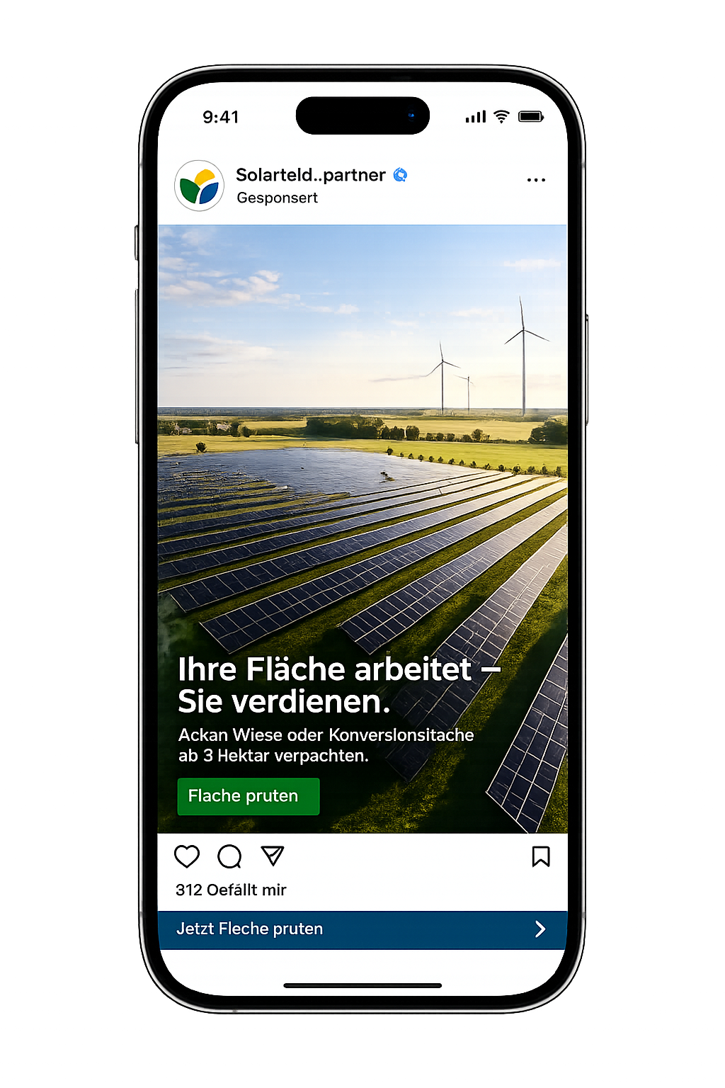 Beispiel-Anzeige im Namen des Kunden