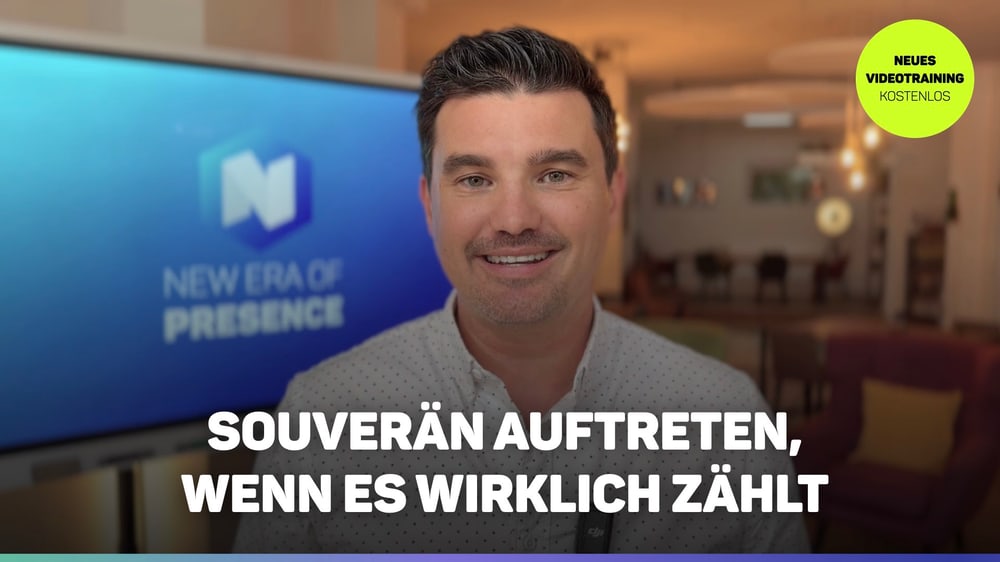 Startbild des kostenlosen Videotrainings zu Wirkung, Klarheit und Präsenz