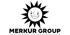 Schwarzes, lächelndes Sonnenlogo mit dem Text „MERKUR GROUP“ darunter.