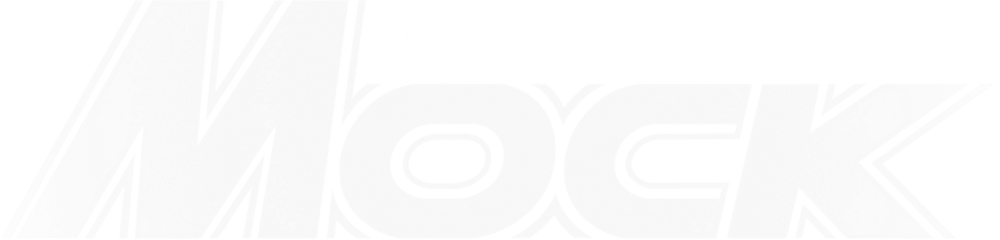 Das Logo zeigt das Wort "Mock" in weißer, umrandeter Schrift auf grünem Hintergrund.