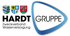 Logo Hardt Gruppe: "HARDT Zweckverband Wasserversorgung" und "GRUPPE" in blauem Oval.