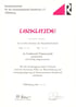 Urkunde der Bundesfachschule Oldenburg für Kathrin Bohndert, Teilnahme am Seminar Polstertechnik vom 22.01.1993 bis 23.01.1993.