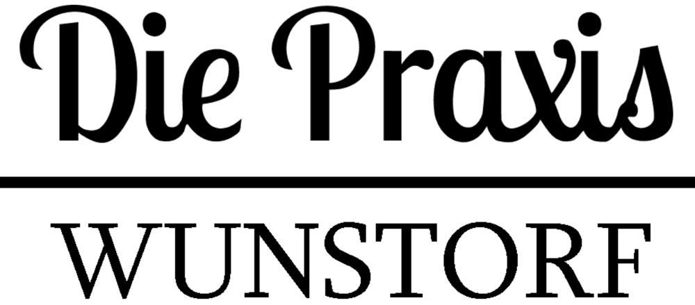Die Praxis Bad Nenndorf in blauer Schrift auf dunkelgrünem Hintergrund.