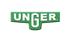 Weißer „UNGER“-Schriftzug auf grünem Hintergrund.